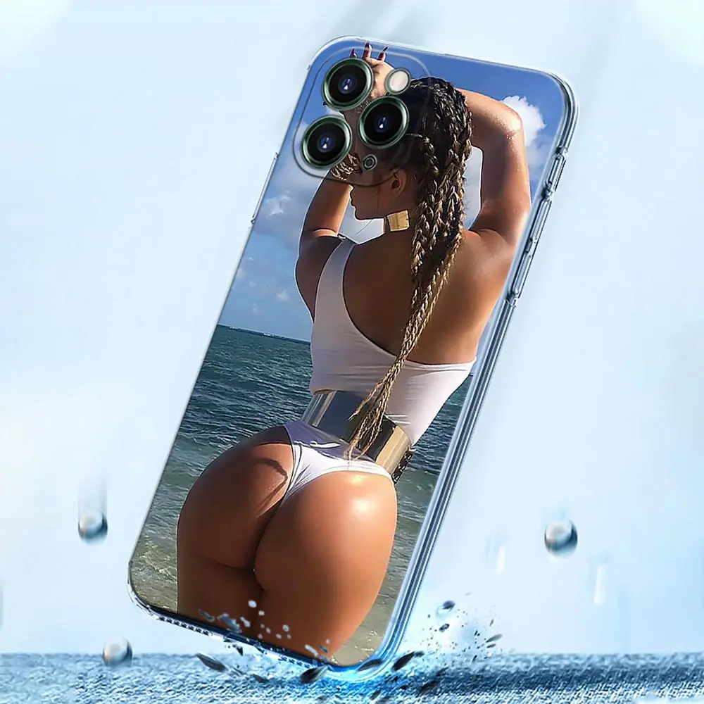 Sexy Ass Tattoo beach Bikini Woman Girl Phone Case For iPhone 15 14 11 12 13 Pro Max XS X 8 7 SE2020 Plus Clear Soft Cover Shell