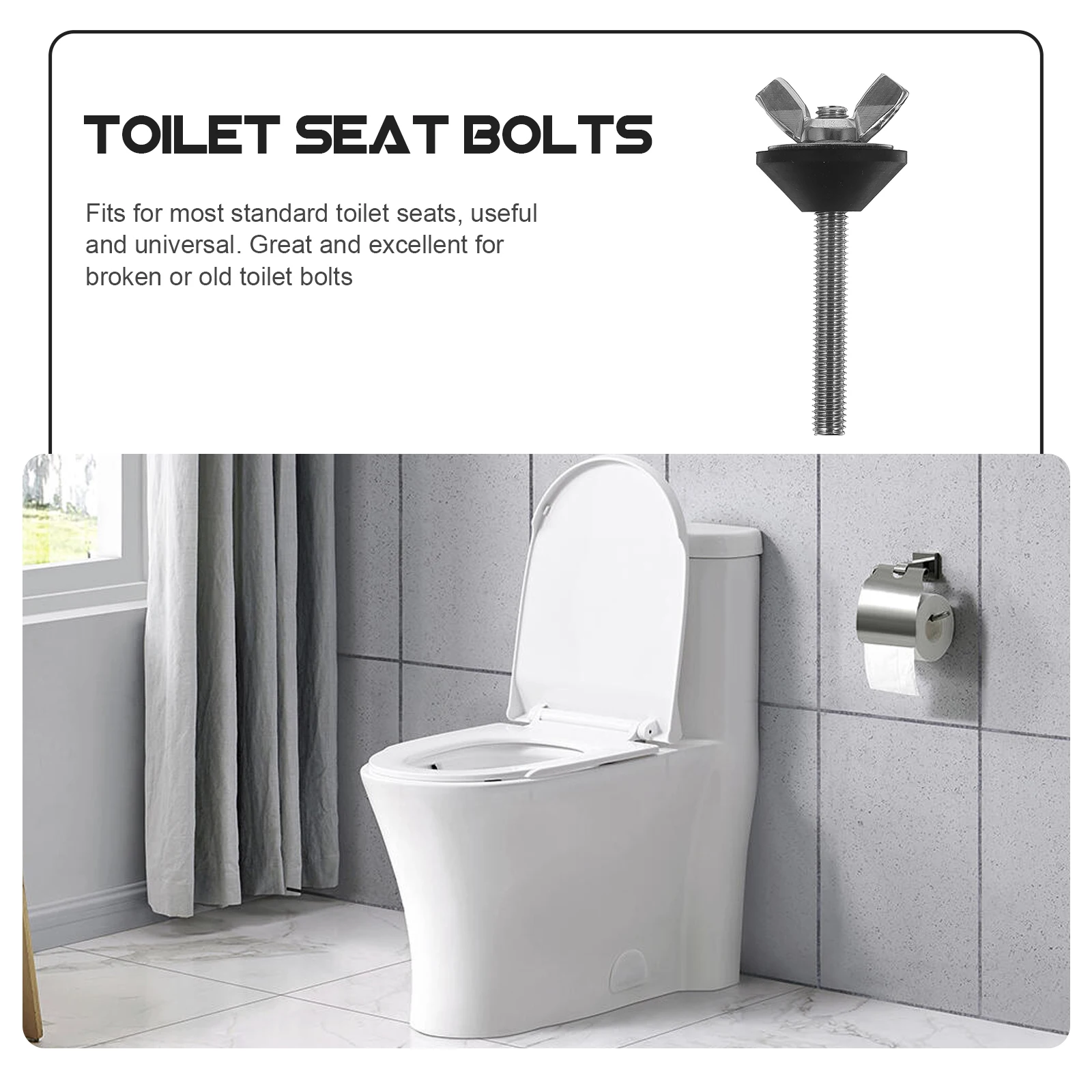 2pcs Tank Bolts Screws Set Durable Leakproof Replacement Kit For Broken Seat Screws Universal Fit Easy Install Connector Seat