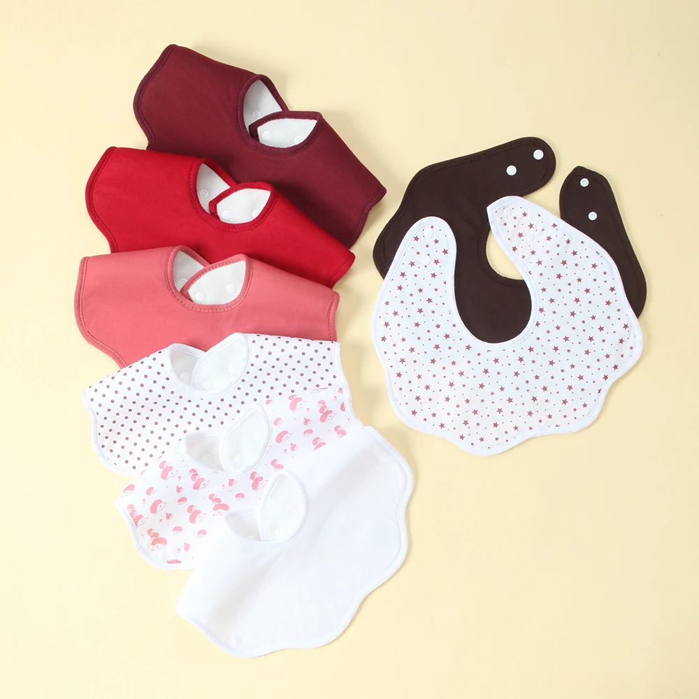 

Супервпитывающие детские нагрудники, 8 шт., для новорожденных мальчиков и девочек, мягкие и нежные, градиентная цветовая гамма, с рюшами