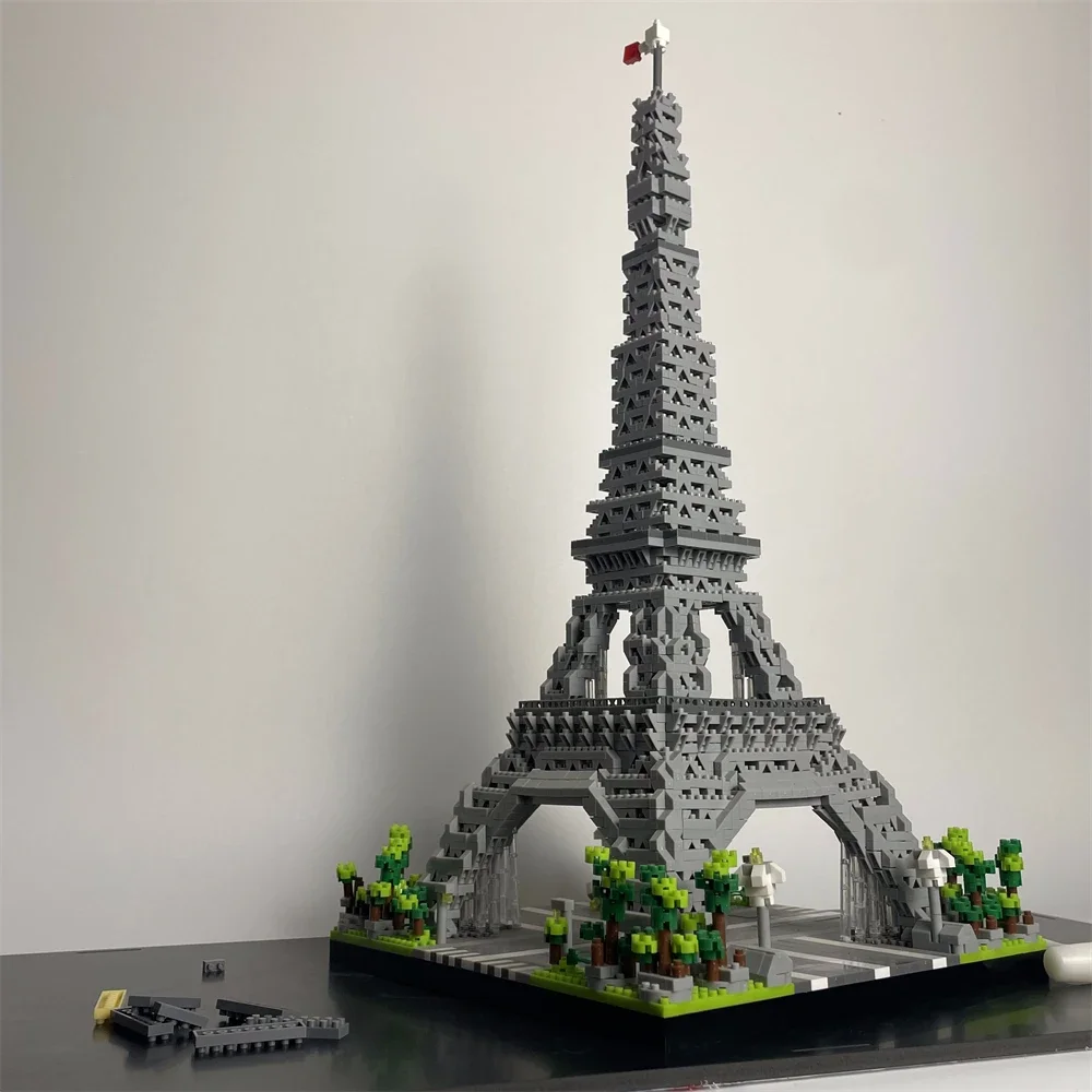 Paris Eiffel Tower Micro Mini Building Blocks Toy - Iconic Paris Landmark Educational Puzzle Assembly Kit for World Architecture