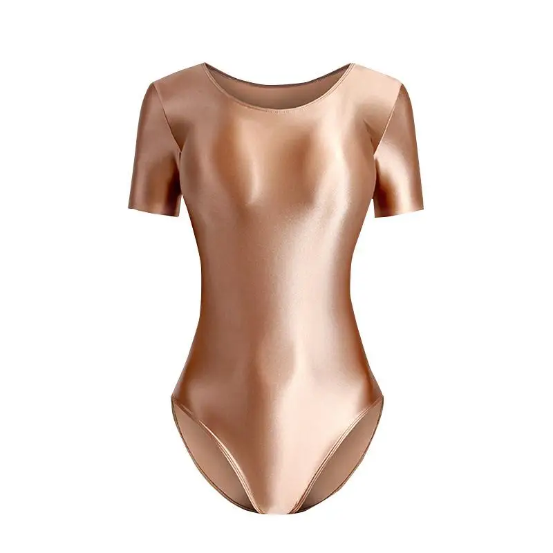 1Pc Women Solid Color Simplicity Bodysuits Dance Practice Clothes Conjoined Gymnastics Basic Training Adult Bodysuits