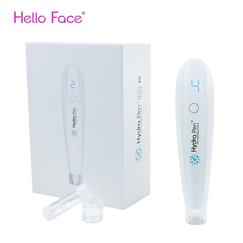 Hello Face-pluma Hydra inalámbrica H2, pluma profesional con microagujas, aplicador de suero automático Hydrapen con 2 cartuchos