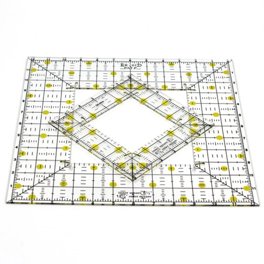 Transparent  Excellent DIY Clothing Hollow Sewing Patchwork Template Portable Patchwork Ruler Smooth   for School