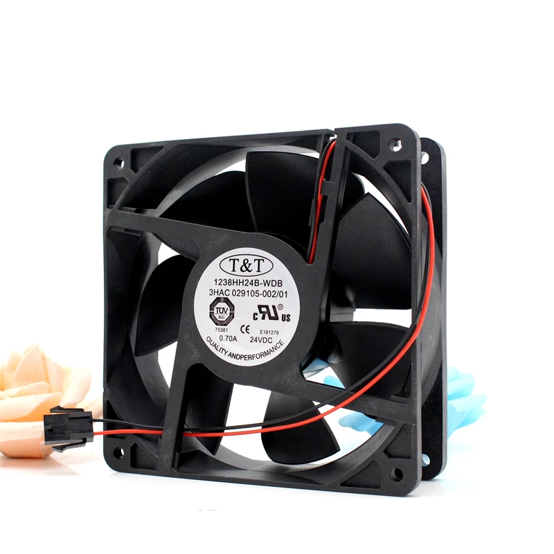 Original 12cm 12038 24V 0.7A 1238HH24B-WDB ABB Robot Controller Cooling Fan 3HAC029105-002 with plug fan