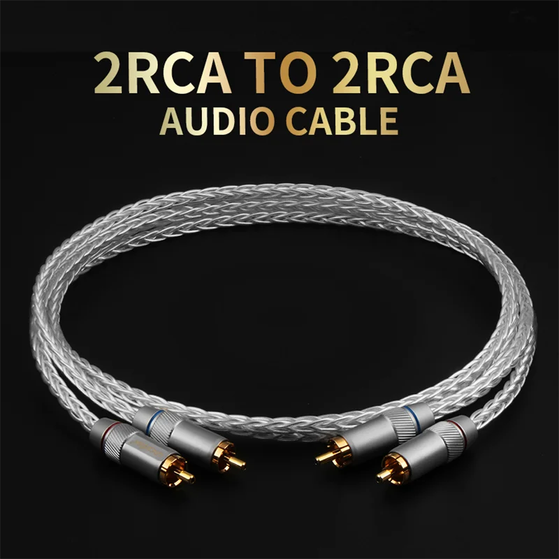 

QINCROWN Z100 5NOFC посеребренный 2RCA аудио кабель черно-белые сигнальные линии HIFI усилитель Lotus Jack интерфейсные кабели