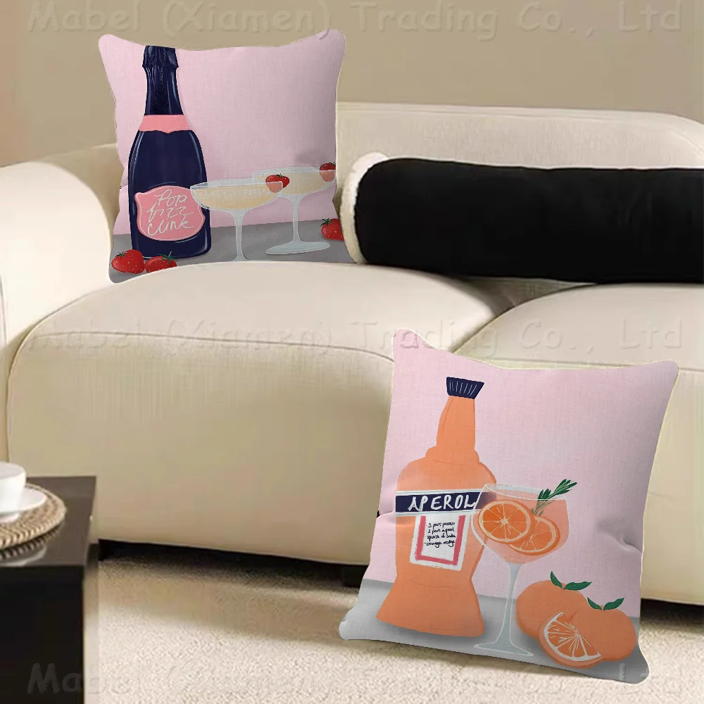 Cocktail Drink Wine Champagne Pillowcases Home Bedding Decorative Pillow Cover Wedding Super Soft Pillow Case