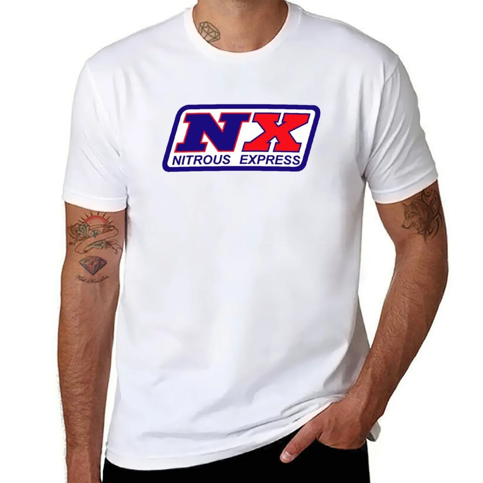 NX Nitrous Express Camiseta de algodão masculina 100% camiseta masculina designer