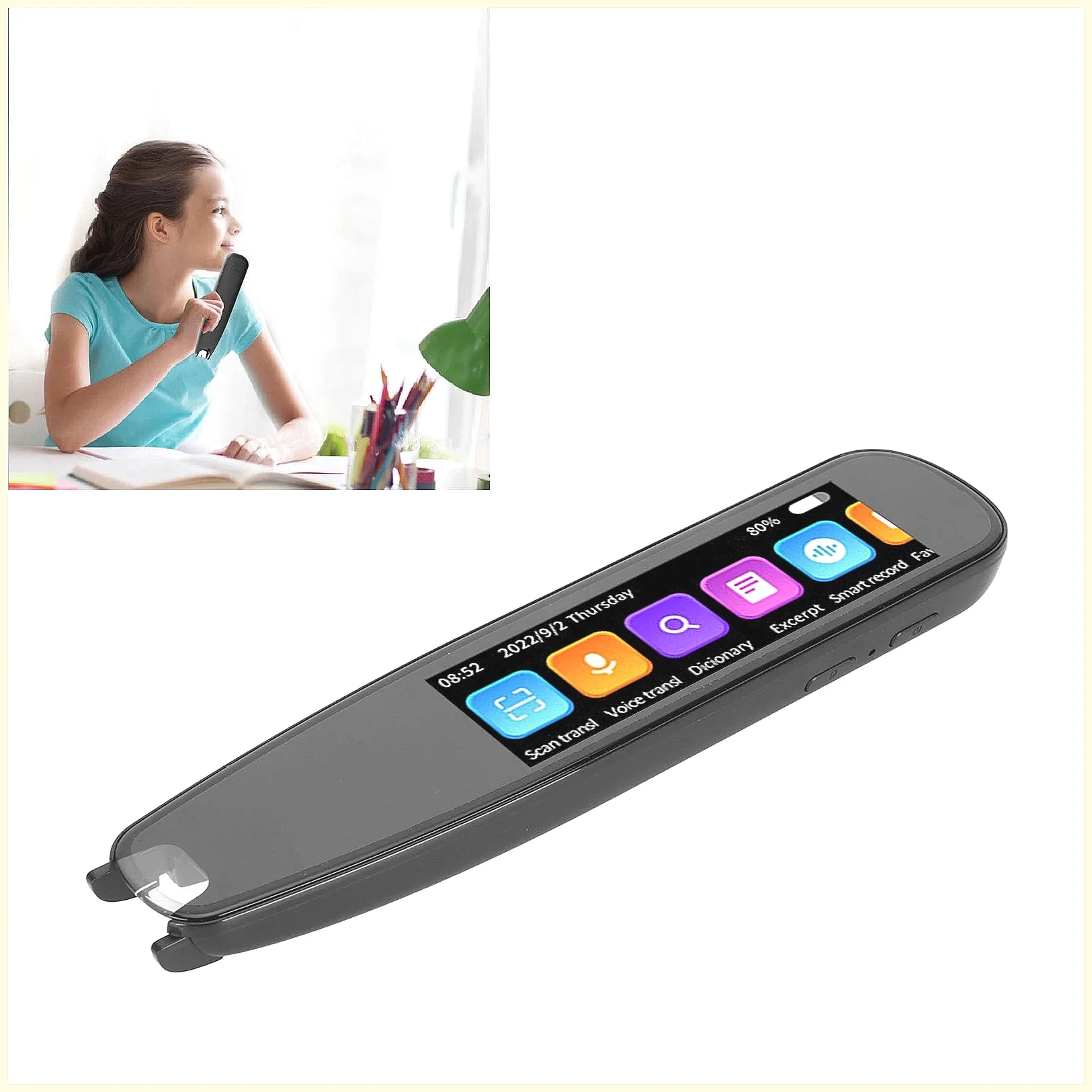 

3,7-дюймовый экран, голосовой фотопереводчик, онлайн-сканер для автономного перевода для путешествий, обучения, многоязычный перевод