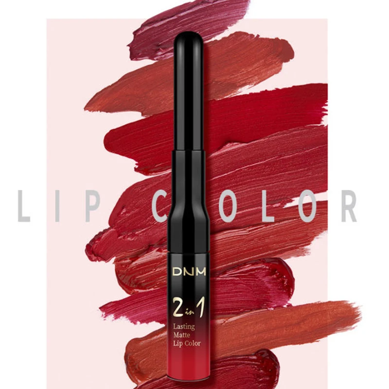 1Pc 24H Waterdichte Matte Lip Liner En Vloeibare Lipstick Set Vrouwen Langdurige Non-stick Cup Hoge pigment Lip Make-Up Cosmetische