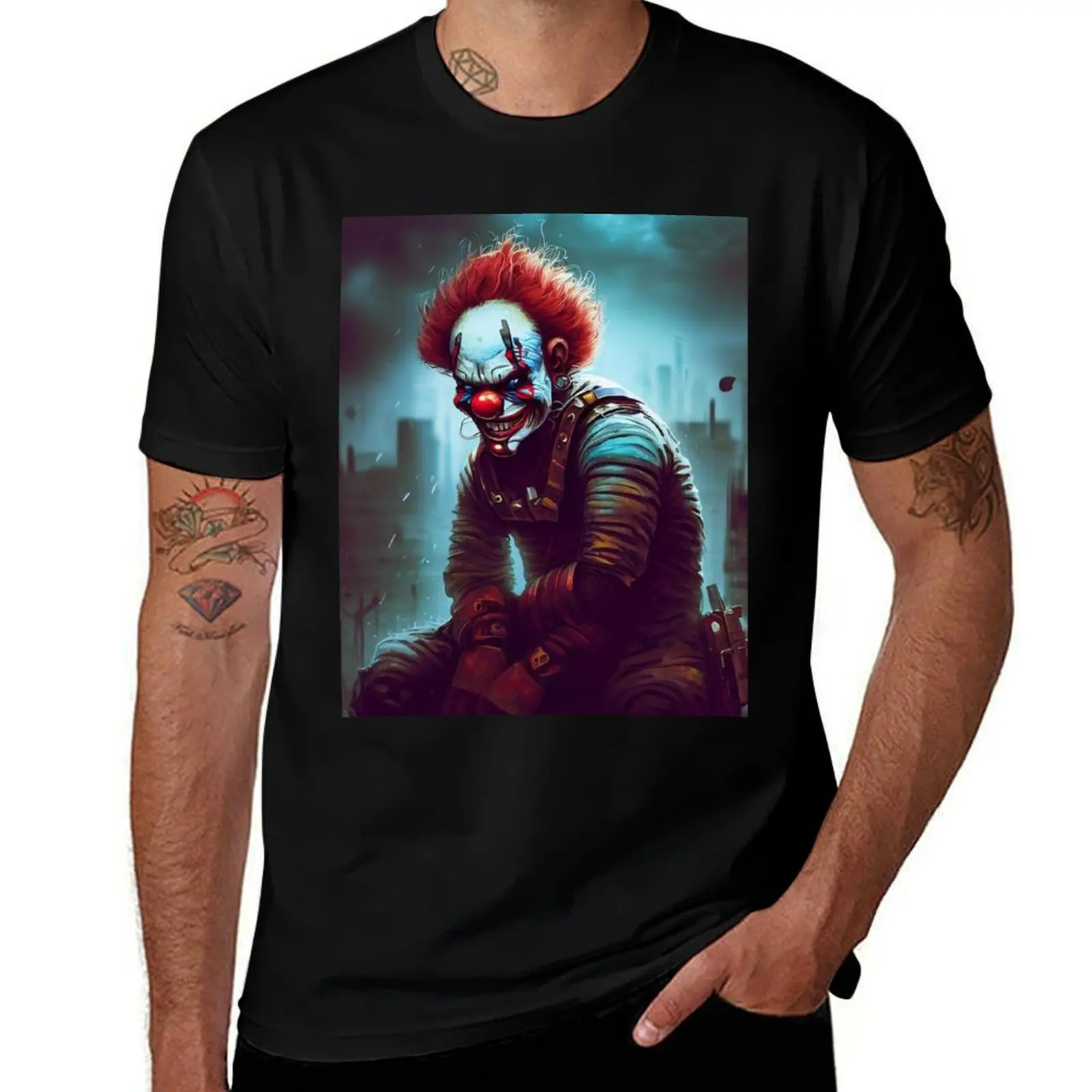 

the scary clown T-Shirt t shirts for man slim fit t shirts for man cotton funny essential t shirt T-shirt