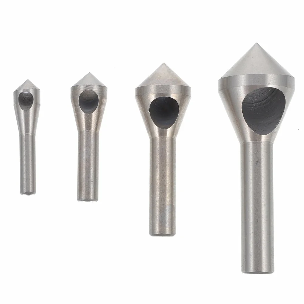 

4pcs Set Titanium Countersink Deburring Drill Taper Hole Cutter Steel/Aluminum Countersunk Head Chamfering Tools 2-5-10-15-20mm