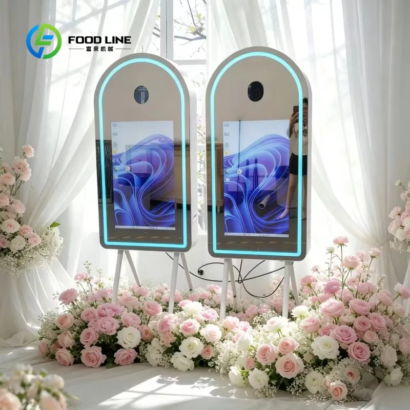 2026 New Mirror Photo Booth Selfie Digital Portable With Touch Screen and Magic Mirror PhotoBooth Machine Camera Printer Shell