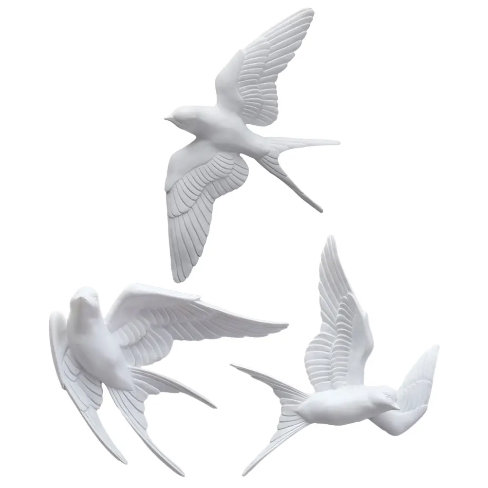 

3Pcs 3D Swallow Wall Decor Realistic Simulation Bird Decorations Rustic Nordic Style for Home Garden Patio Wall Ornaments