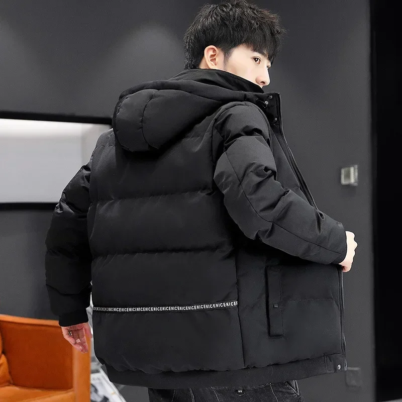 Parka à Capuche Épaisse et Décontractée pour Homme, Vêtement d'Extérieur, Coupe-Vent, Style Coréen, Nouvelle Marque, Hiver, 2024