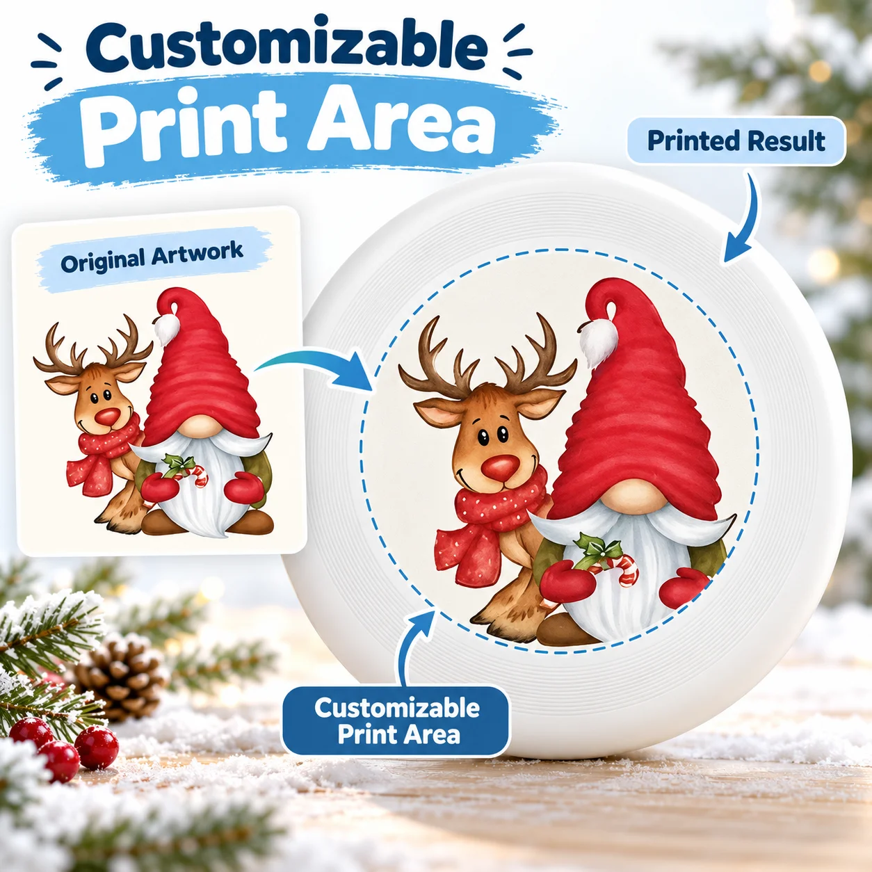 Party Games For Christmas - Custom Photo Frisbee Personalized Flying Disc