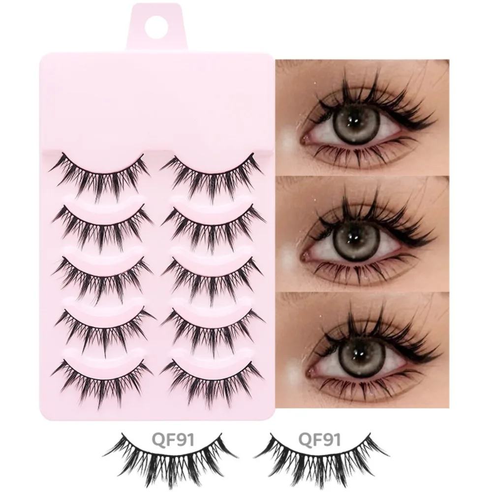 Popular 5 Pairs Manga Lashes Multiple Styles Anime Cosplay Segmented False Eyelashes DIY Handmade Cat Elf Eyelashes Men