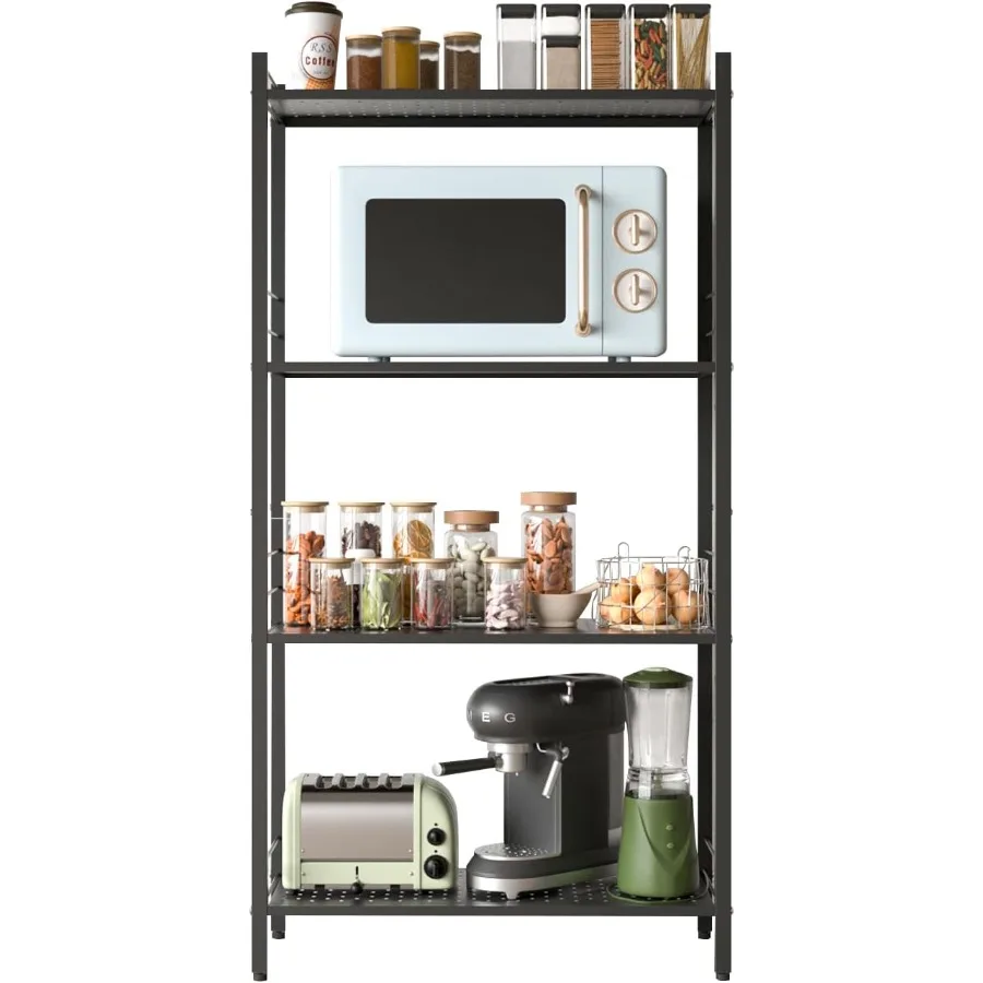 

JAQ Storage Shelves with Adjustable Height 4-Tier Metal Storage Shelving Rack Organizer for Pantry Kitchen Warehouse Basement 4