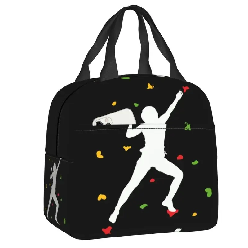 Born To Get Up High Bouldering Lunch Bag Rock Climbing Cooler Thermal Insulated Bento Box For Women Kids Work School Picnic