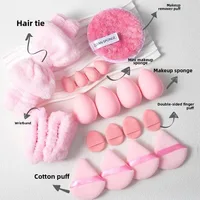 Ensemble de maquillage de 46 pièces, kit de pinceaux de maquillage, éponges de beauté grandes et petites pour l'application et le retrait du maquillage du visage et des yeux, ensemble complet 2
