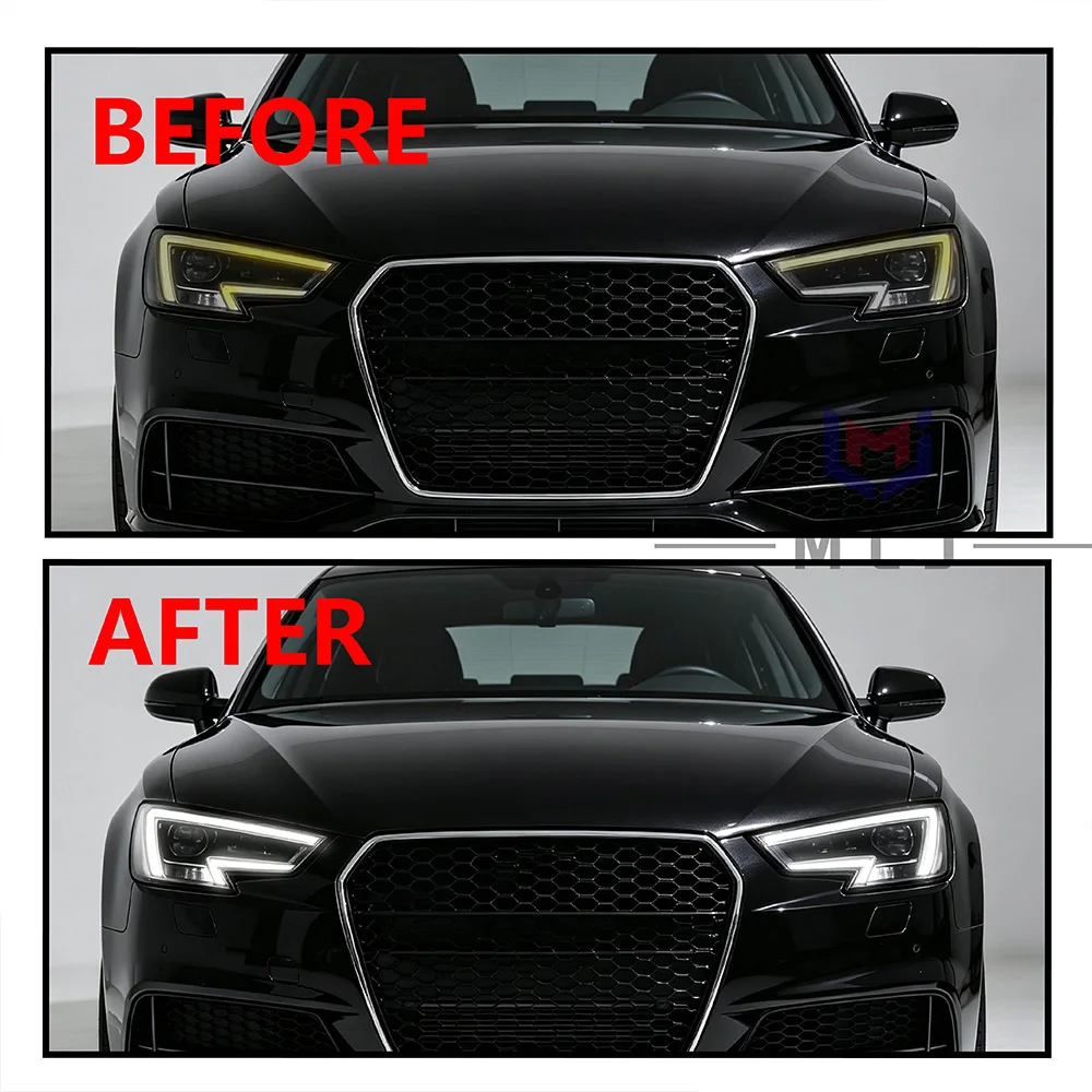 Angel Eyes For Audi A4 A4L B9 S4 2016-2019 LED Headlight DRL Guide Plate Light Guide Tube Light Source Chip Headlamp Repair Part