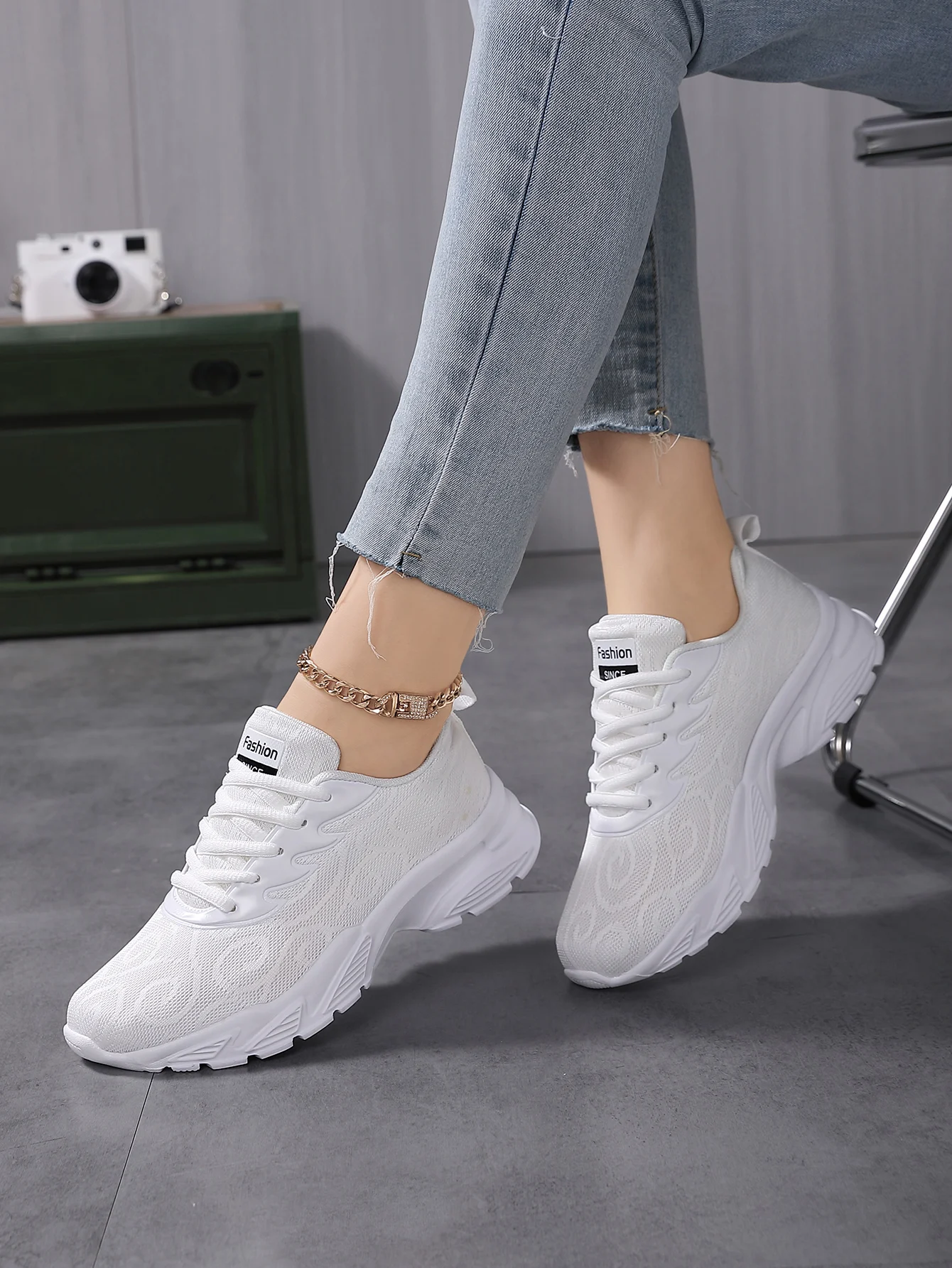 Spring Autumn Mesh Casual Shoes for women Breathable full White sneakers Woman soft soled running shoes Leisure Sports Footwear