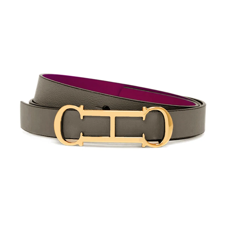 CH Womens CH Logo Metal Buckle Leather Belt Fashion Luxury Waist Strap For Jeans Dresses Daily Wear Accessory image 6
