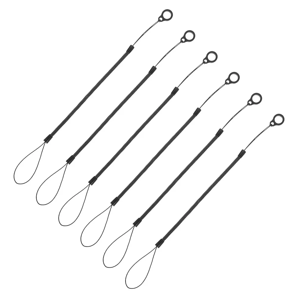 6pcs Stylus Pen Lanyard Anti Lost Spring Rope Plastic Coiled Device Elastic Tether Pen Chain Clipboards Touch Pens Tool