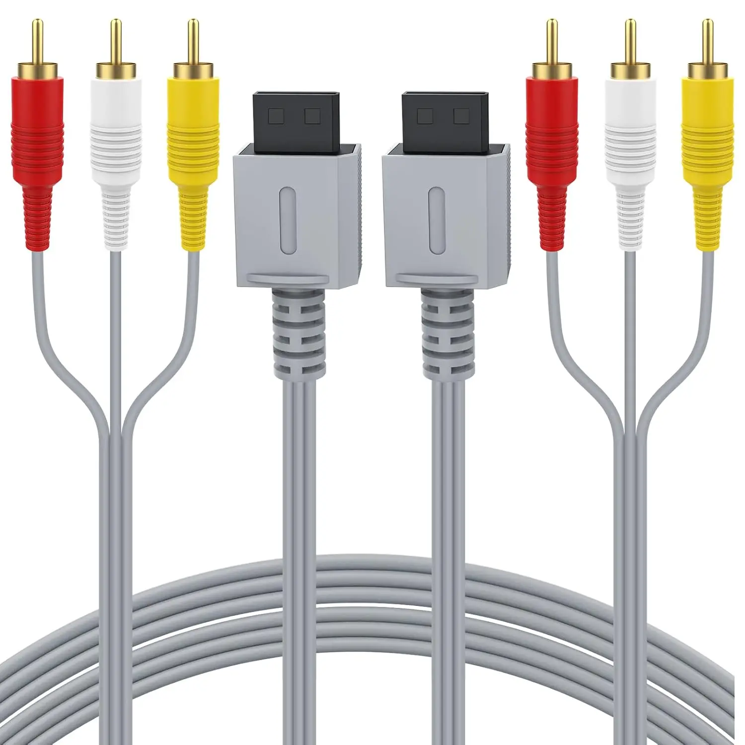 

200pcs For Nintendo Wii 1.8M Component Audio Video Cable AV Composite 3 RCA Cable 480P Video Output Cable