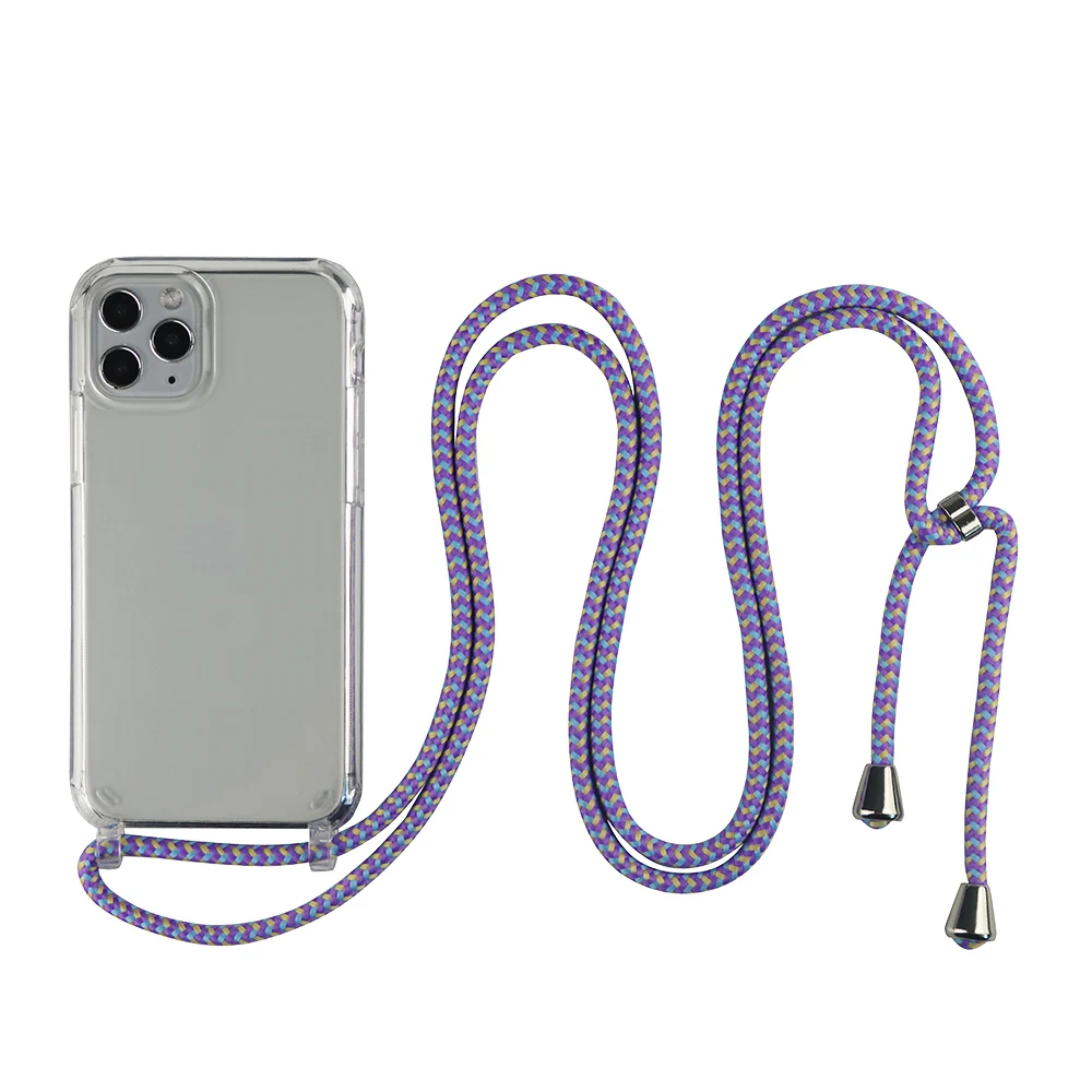 Crossbody Necklace Cord Lanyard Transparent Case For iPhone 13 Pro Max 12 11 Mini 7 8 Plus X XR XS SE 2020 Strap Hang Rope Cover