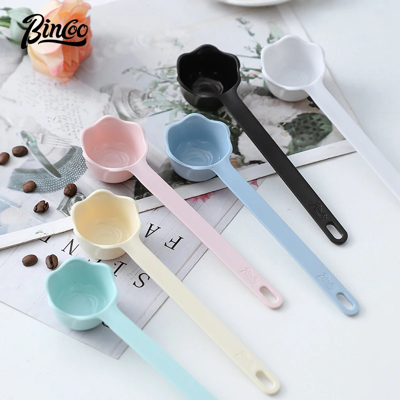 Bincoo rose coffee spoon color short coffee measuring spoon long handle powder spoon light household kitchen utensils