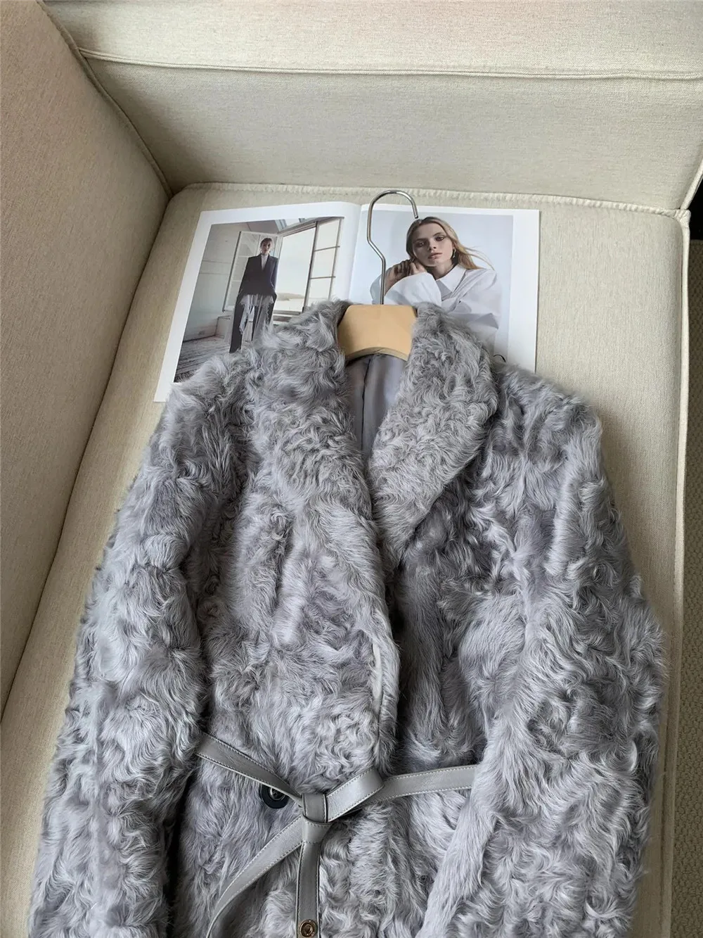 Women\'S Coat Imported Fetal Wool Fur One-Piece Long Sheepskin Coat 2024 Winter New  ( High-value customized products do not supp