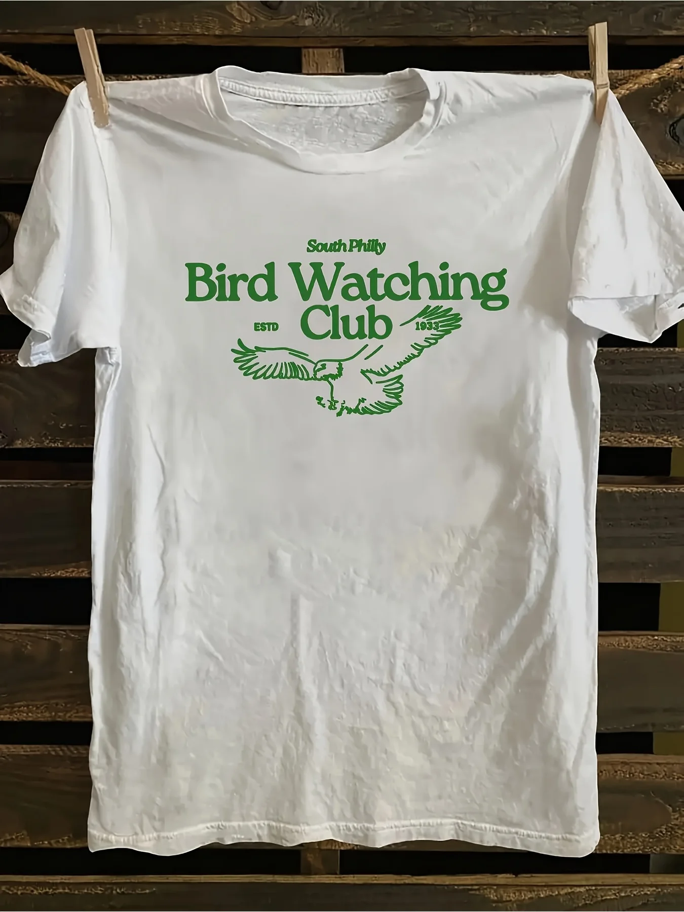Bird Watching Club Graphic T-Shirt Casual Crew Neck Short Sleeve Top Perfect for Spring An_0049 Essential Aussie Summer