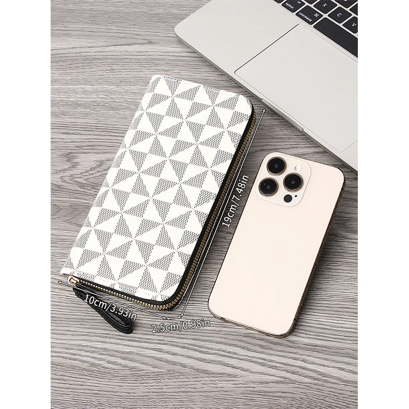 محفظة بسحاب طويلة مطبوعة للنساء ، سعة كبيرة ، حقيبة مخلب محمولة خفيفة الوزن ، على الطراز الكوري ، جديدة #3