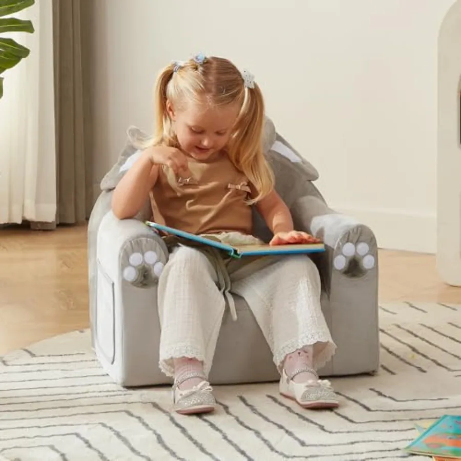 UltraMiękka, wygodna sofa dla malucha w kształcie zwierzątka, wypełniona pianką, z uroczym wzorem, lekka i przenośna, idealna na prezent urodzinowy.