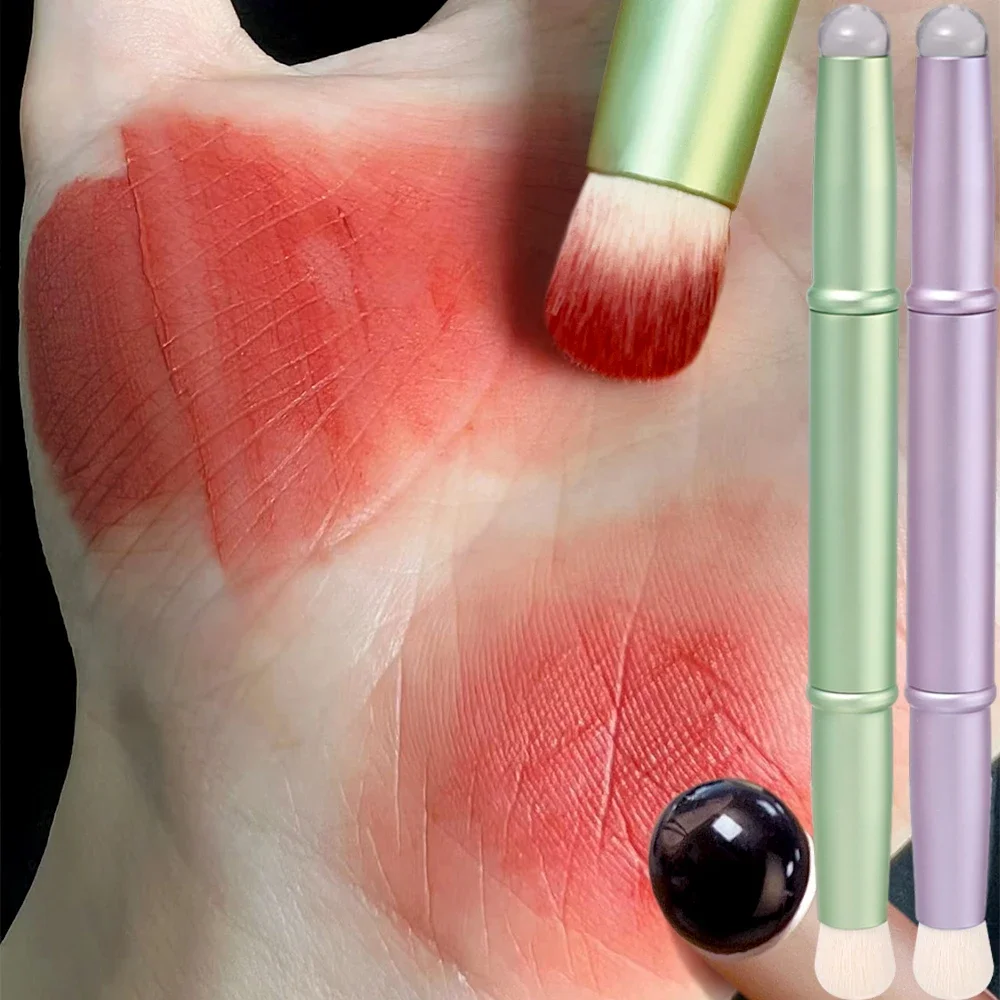 Double Head Silicone Lip Brush Cover Angled Concealer Brush Professional Fingertips Soft Lipstick Round Head Makeup Brushes Tool