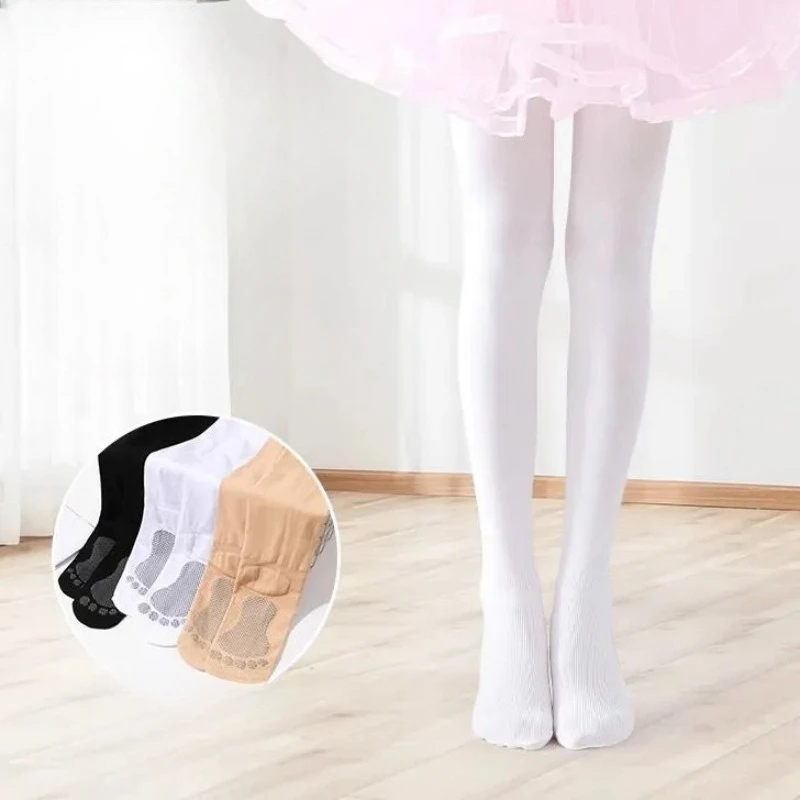 White Children's Dance Socks Anti Slip Small Feet Spring Summer Thin Ankle Protection Girl Anti Pilling Pantyhose