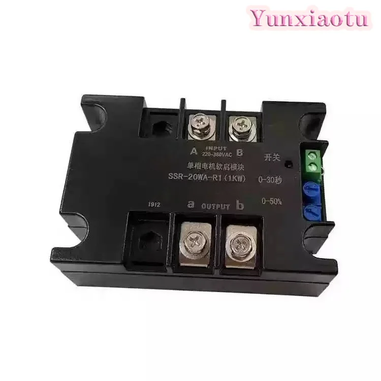 Single Phase Motor Soft Starter Module SSR-20WA-R1 1KW 220-380V 50-60Hz Adjustable Start Time for Pump Fan Compressor