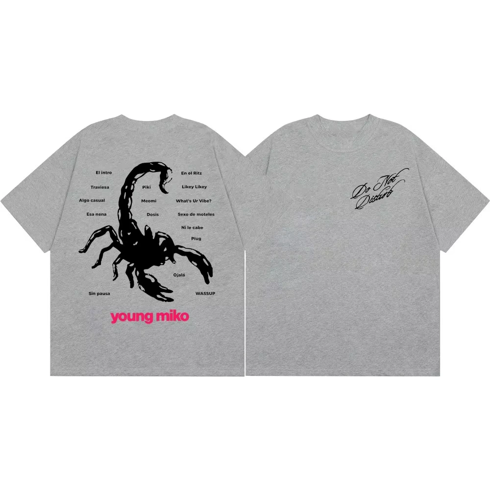 Rapper Young Miko Album-Print-T-Shirt, modisches Hip-Hop-T-Shirt mit kurzen Ärmeln, Sommer-T-Shirts für Herren und Damen, lässige, lockere T-Shirts. – Detail 8