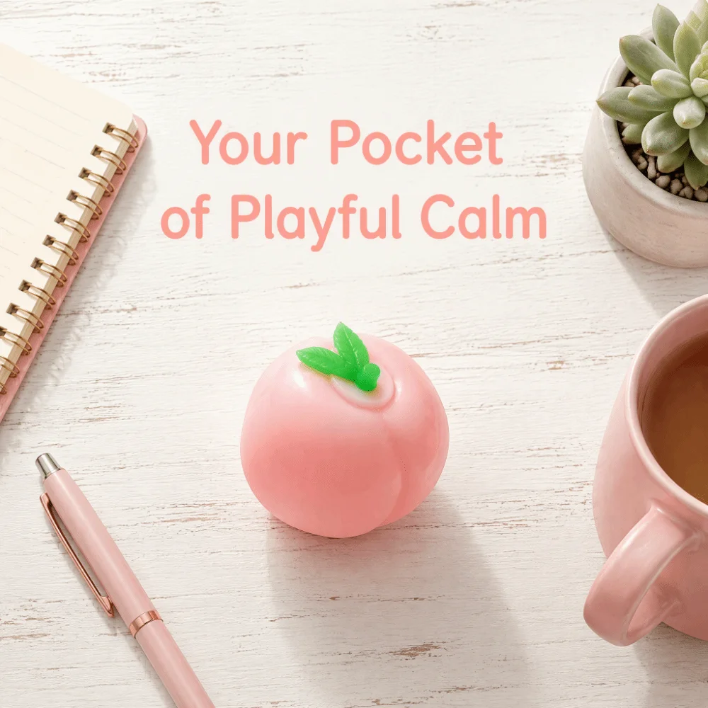Slow Rebound Peach Stress Ball Peach Shape Soft Texture Slow Rising Fruit Toy Handheld Cute Sensory Fruit Fidget Toy Relaxation