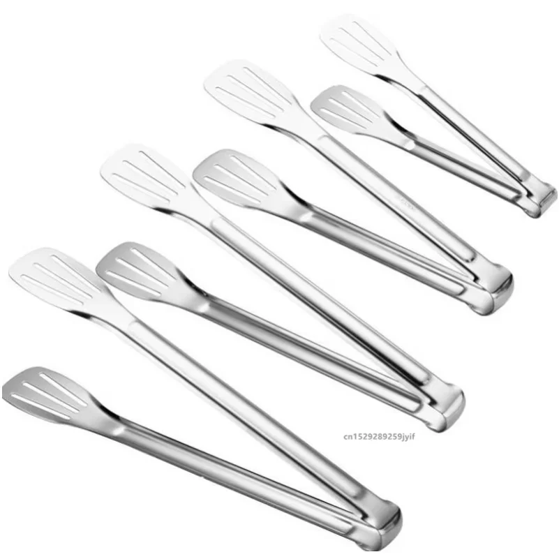 

1pc Non Slip Stainless Steel Food Tongs Meat Salad Bread Clip Barbecue Grill Buffet Clamp Cooking Tools Kitchen Accessories