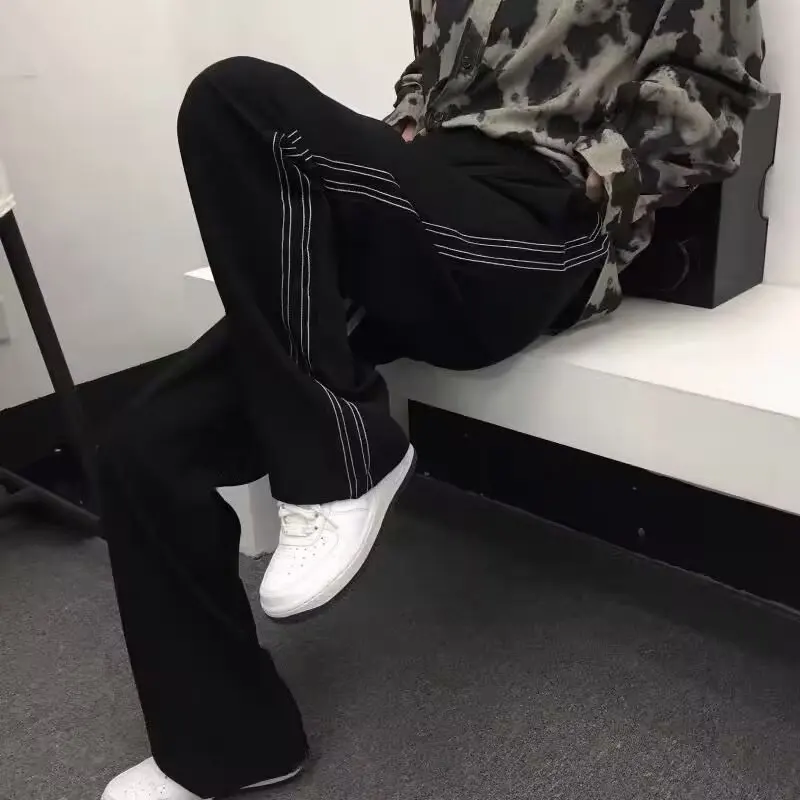 

Hip hop letter printed wide leg pants for spring and summer 2024 new trendy brand loose casual pants oversized girl pant