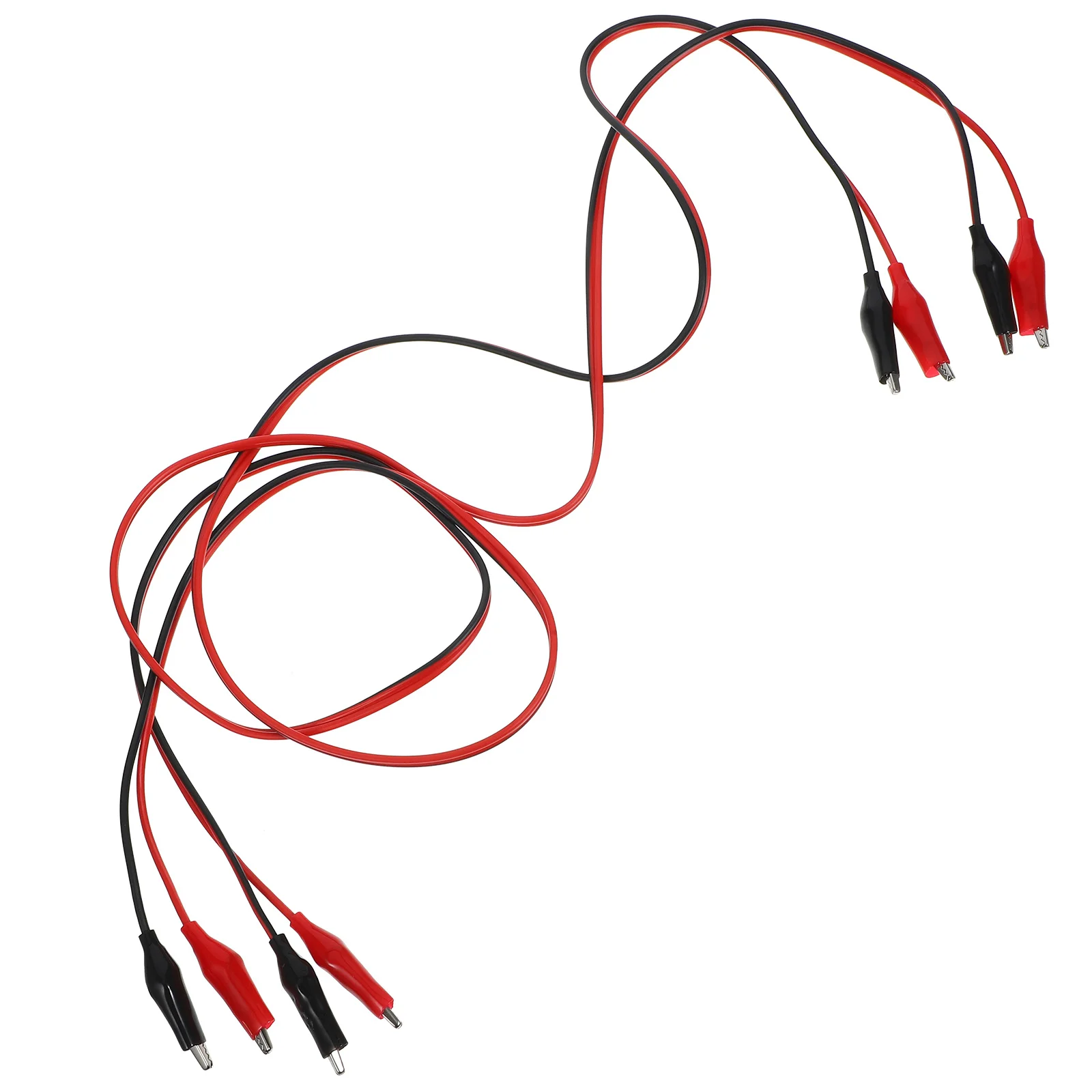 2 قطعة موصلات اختبار معزولة مقاطع التمساح مادة النحاس المتينة اتصال سهل دوائر متعددة مقاطع التمساح مع الأسلاك #1