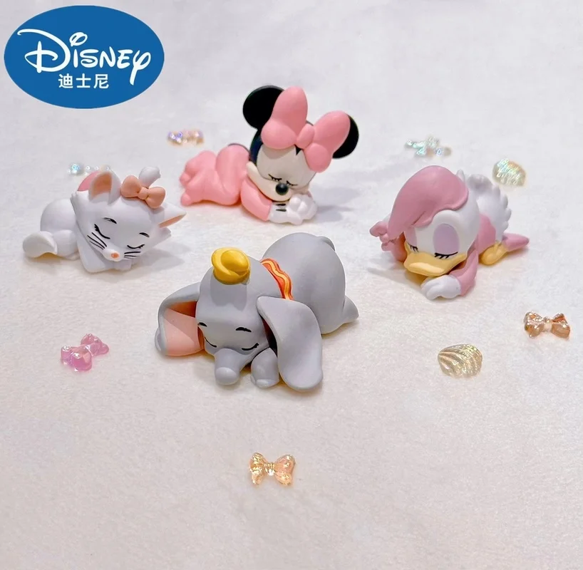 In Stock Disney Anime Gashapon Capsule Toy Marie Cat Dumbo Minnie Daisy Character Sleep Doll Model Toy Collectible Birthday Gift