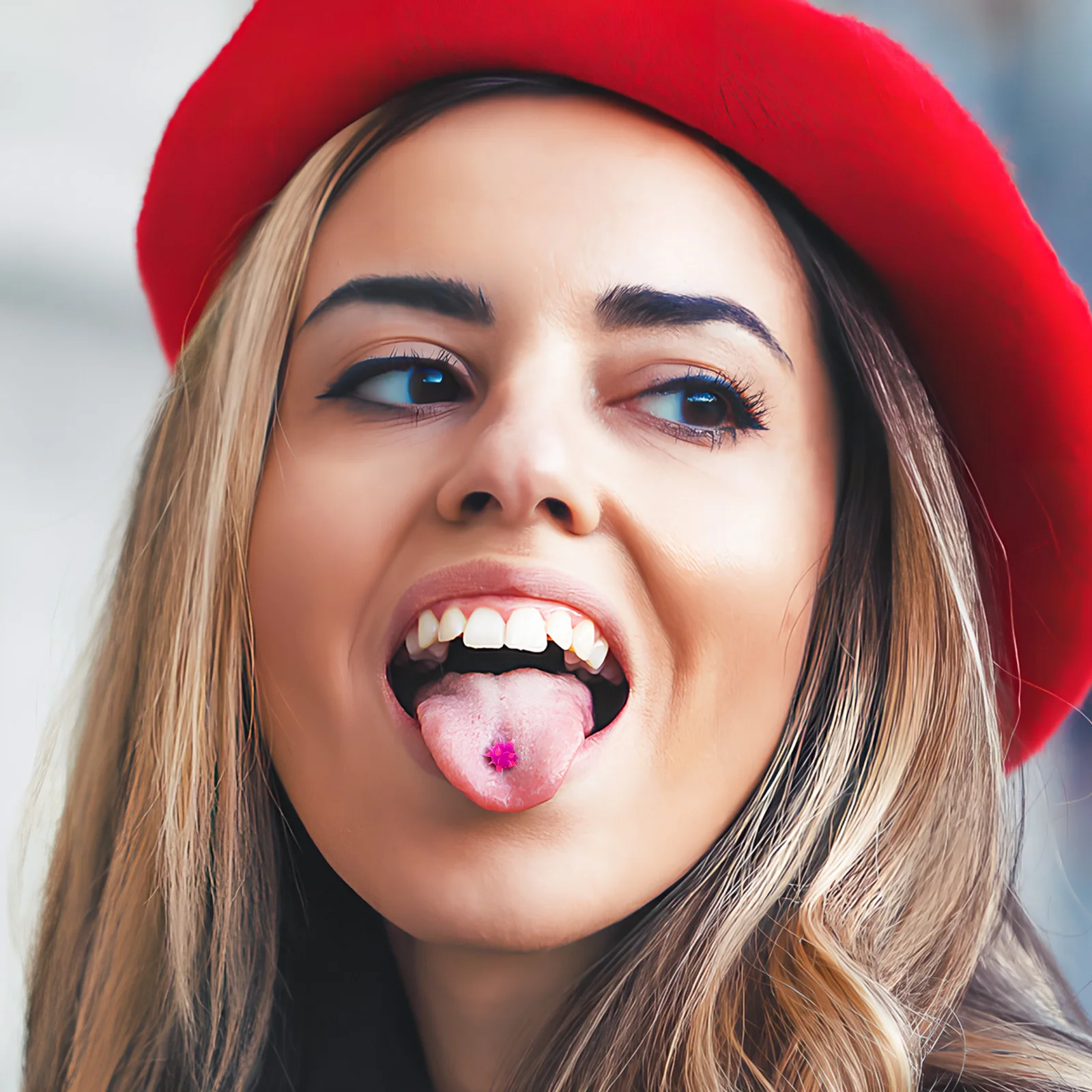 

10Pcs Tongue Piercing Jewelry Decor Stylish Body Jewelry Set Bright Color Unique Design Premium Material Easy to Clean Trendy