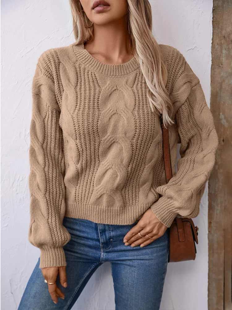 Winter and Autumn New Slim Thick Women Sweater Long sleeve Casual Criss-Cross Knitwear Pullover O-Neck Tops Female Clothing