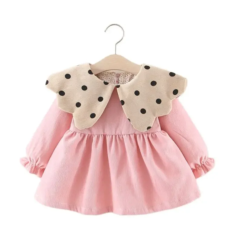 Baby Girl Dress Casual Long Sleeve Corduroy Dot Baby Princess Party Birthday Dress Baby Girl Clothes Infant Toddler Dress