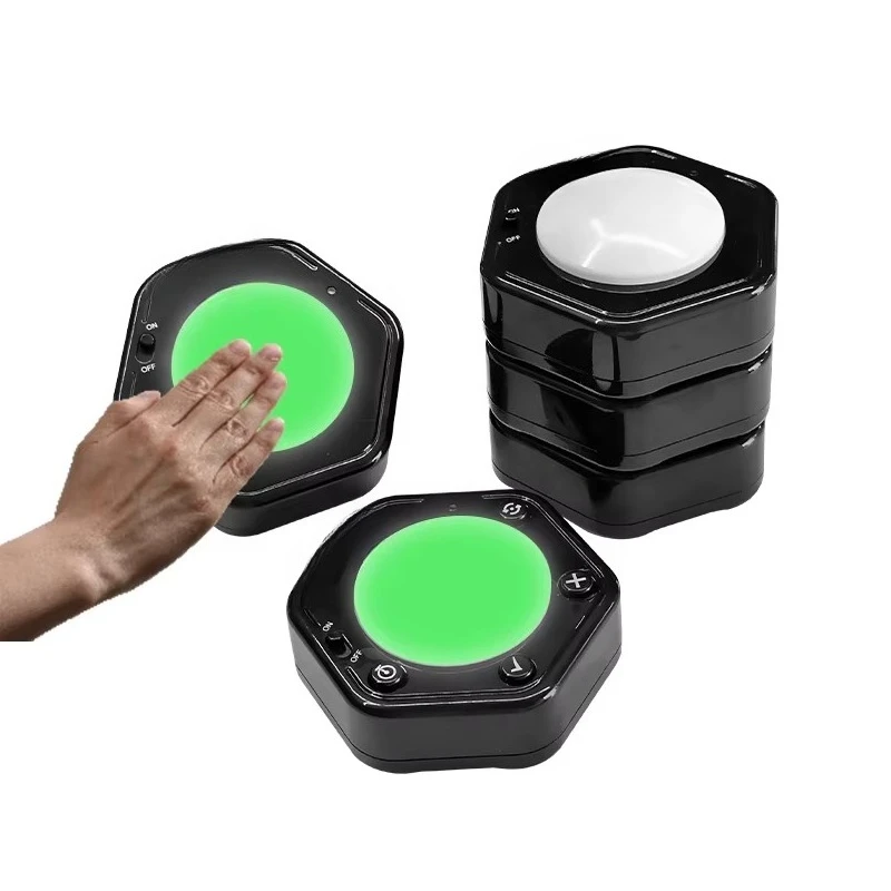 Rechargeable Wireless Gaming Buzzer with Light Emitting Diode, Perfect for Classroom Trivia and Family Entertainment