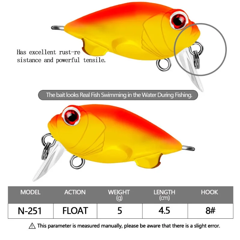 4.5cm 5g,Luya Bait, Mino Rock Little Fatty, Far Throw Fake Bait 1PC