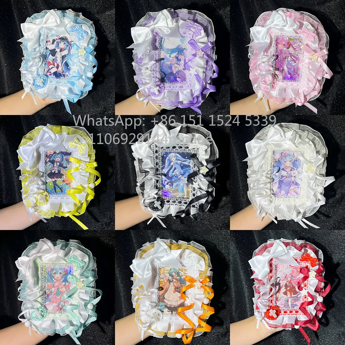 ins style DIY handmade cartoon lace kpop small card two-dimensional Gu Mei card cover storage decoration 1
