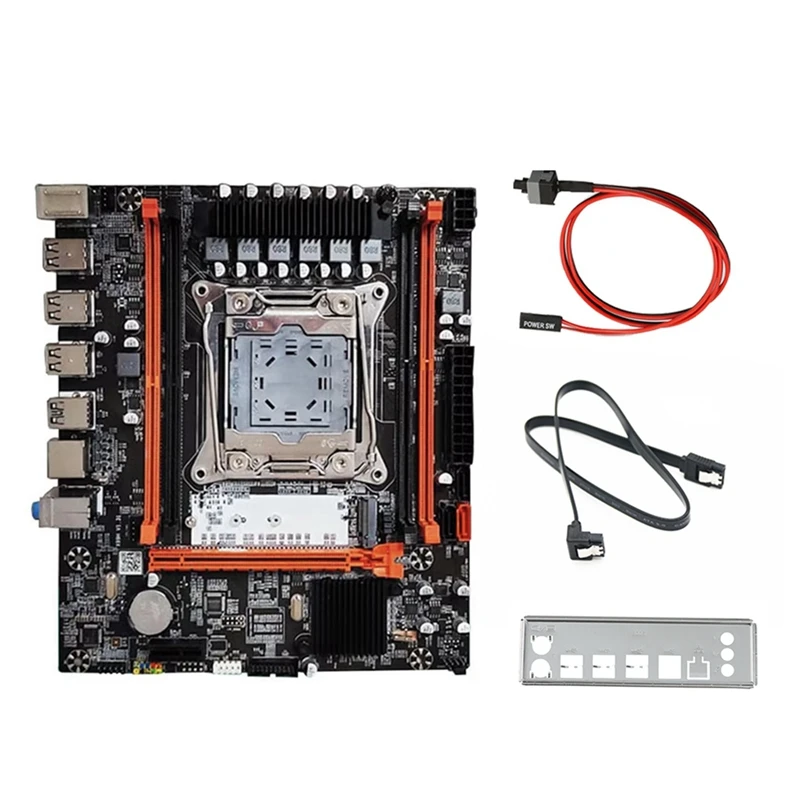 X99H Desktop Motherboard+Switch Cable LGA2011-V3 B85 Chip DDR3X4 ECC Slot M.2 NVME PCI-E 3.0 X16 SATA3.0